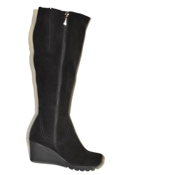 New! La Canadienne Size 6.5 M Women's Black Better Knee High Wedge Boot DD509 - Picture 4 of 6